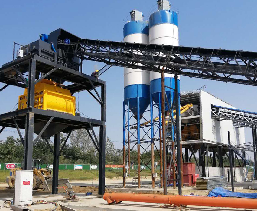 安徽六安hzs180混凝土攪拌站客戶(hù)現(xiàn)場(chǎng)